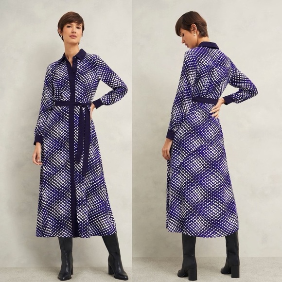 hobbs Dresses & Skirts - Hobbs Blue Elodie Shirt Dress